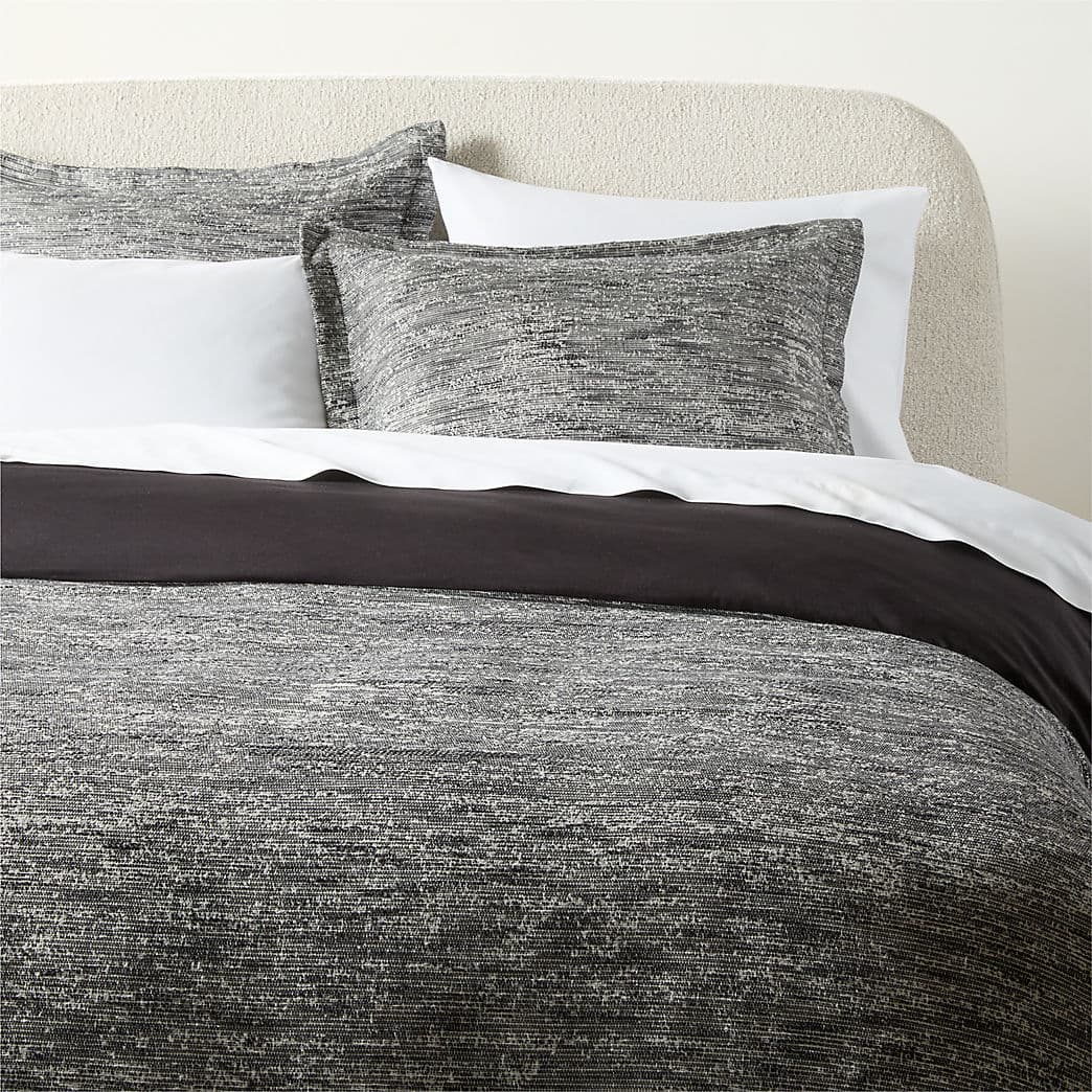 Delano Black and White Linen and Cotton Duvet Cover