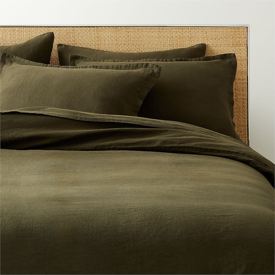Classic EUROPEAN FLAX™-Certified Linen Forest Green Duvet
