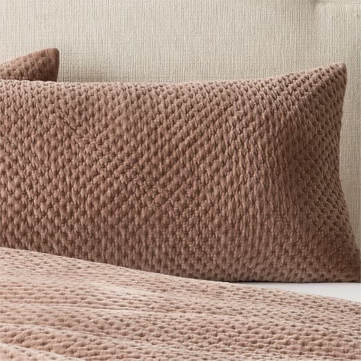 Montera Organic Cotton Taupe Velvet Pillow Shams Set of 2