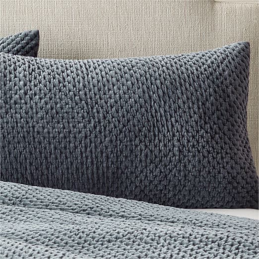 Montera Organic Cotton Faded Teal Velvet Pillow Shams Set of 2