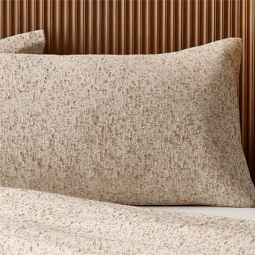Lara Organic Cotton Light Brown Boucle Pillow Shams Set of 2