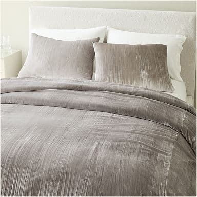 Crinkle Velvet Duvet Cover & Shams