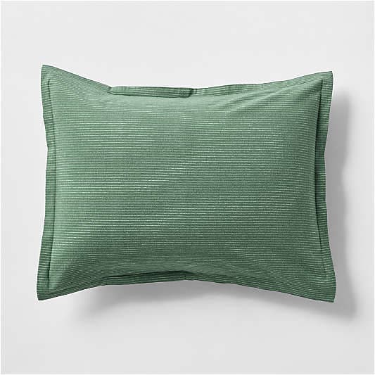 Cozysoft Organic Cotton Flannel Laurel Green Stripe Bed Pillow Sham