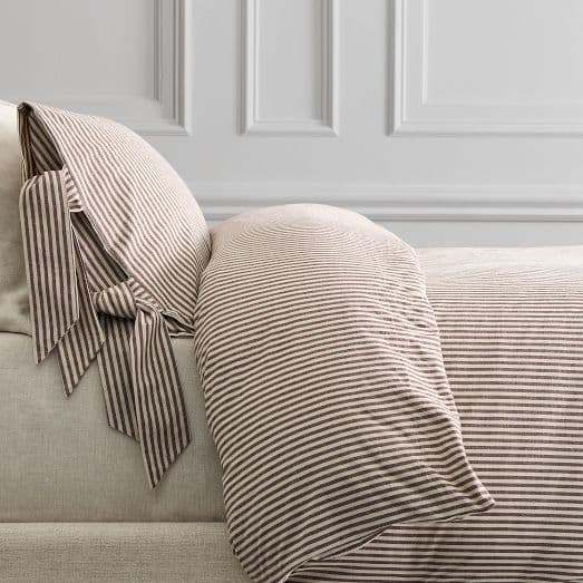 Pierce & Ward Cotton Linen Stripe Duvet Cover & Shams
